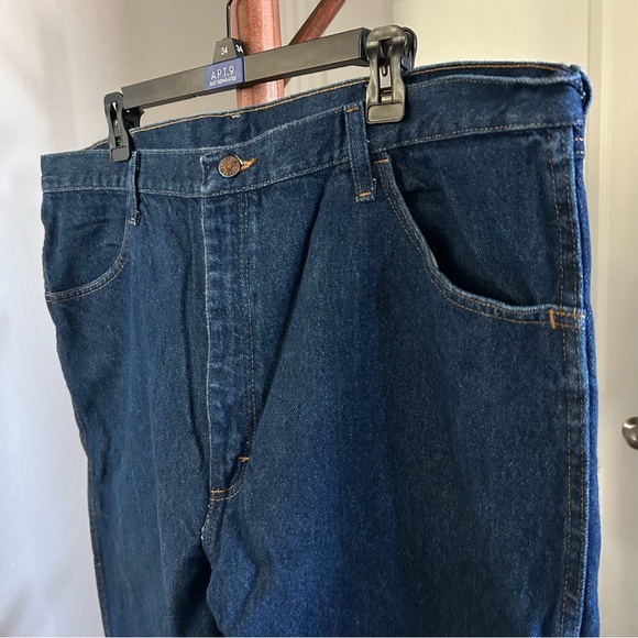 Men’s Rustler Dark Wash Denim Regular Fit Jeans Size 42x32 |C65 - Picture 10 of 12